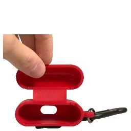 Red Silicone Rubber Logo Embossed Airpods Case