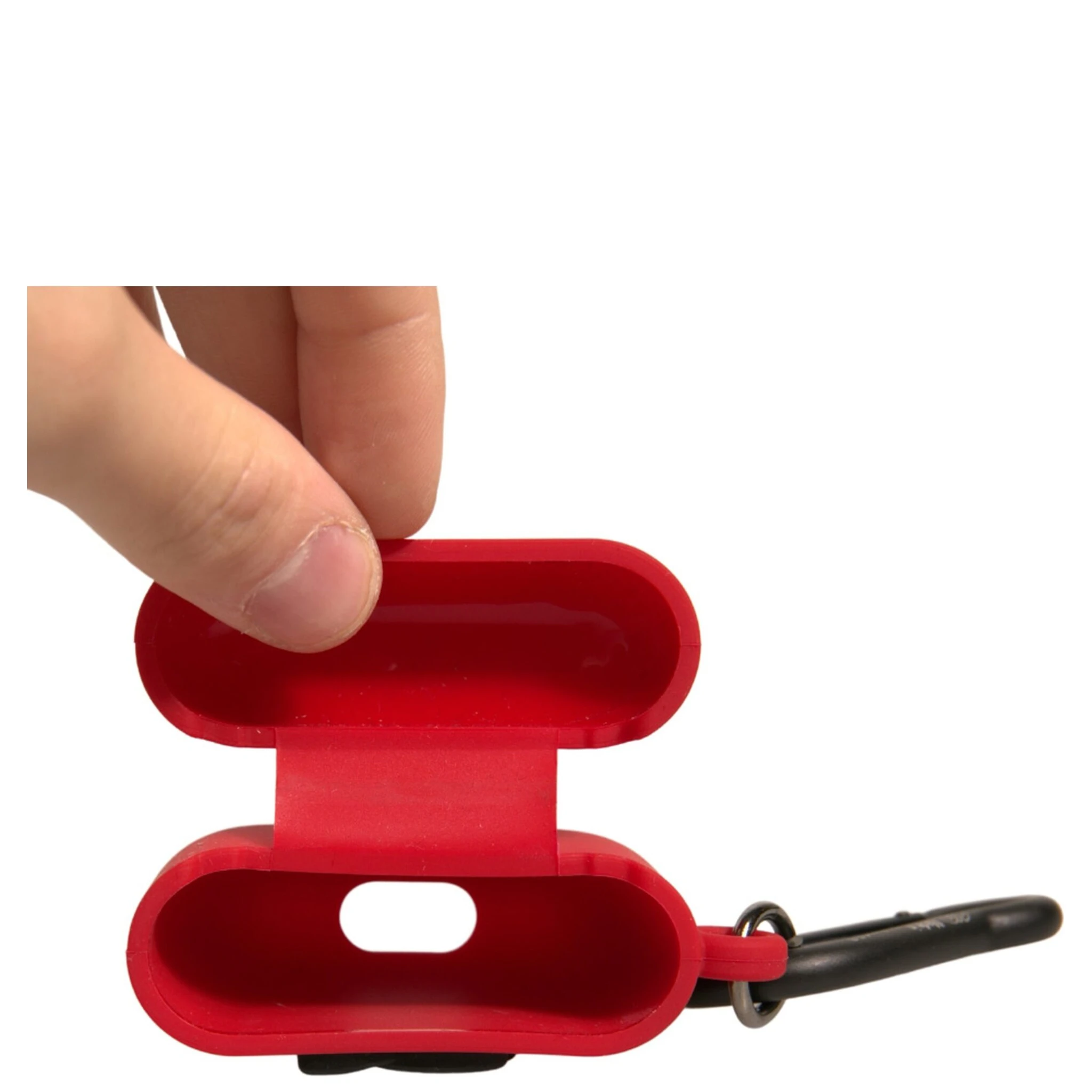 Red Silicone Rubber Logo Embossed Airpods Case