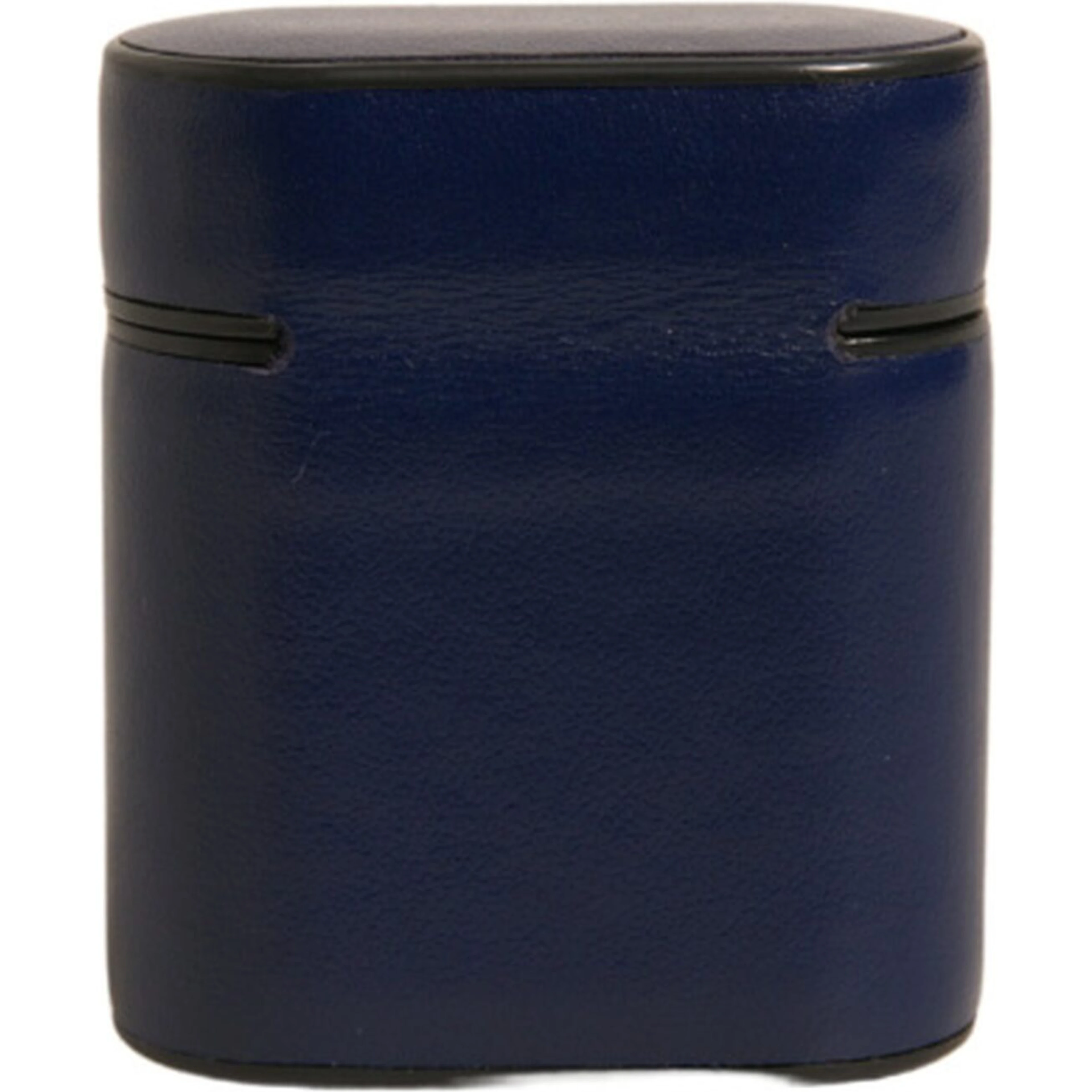 Blue Leather Logo Print Flip Holder Airpods Case