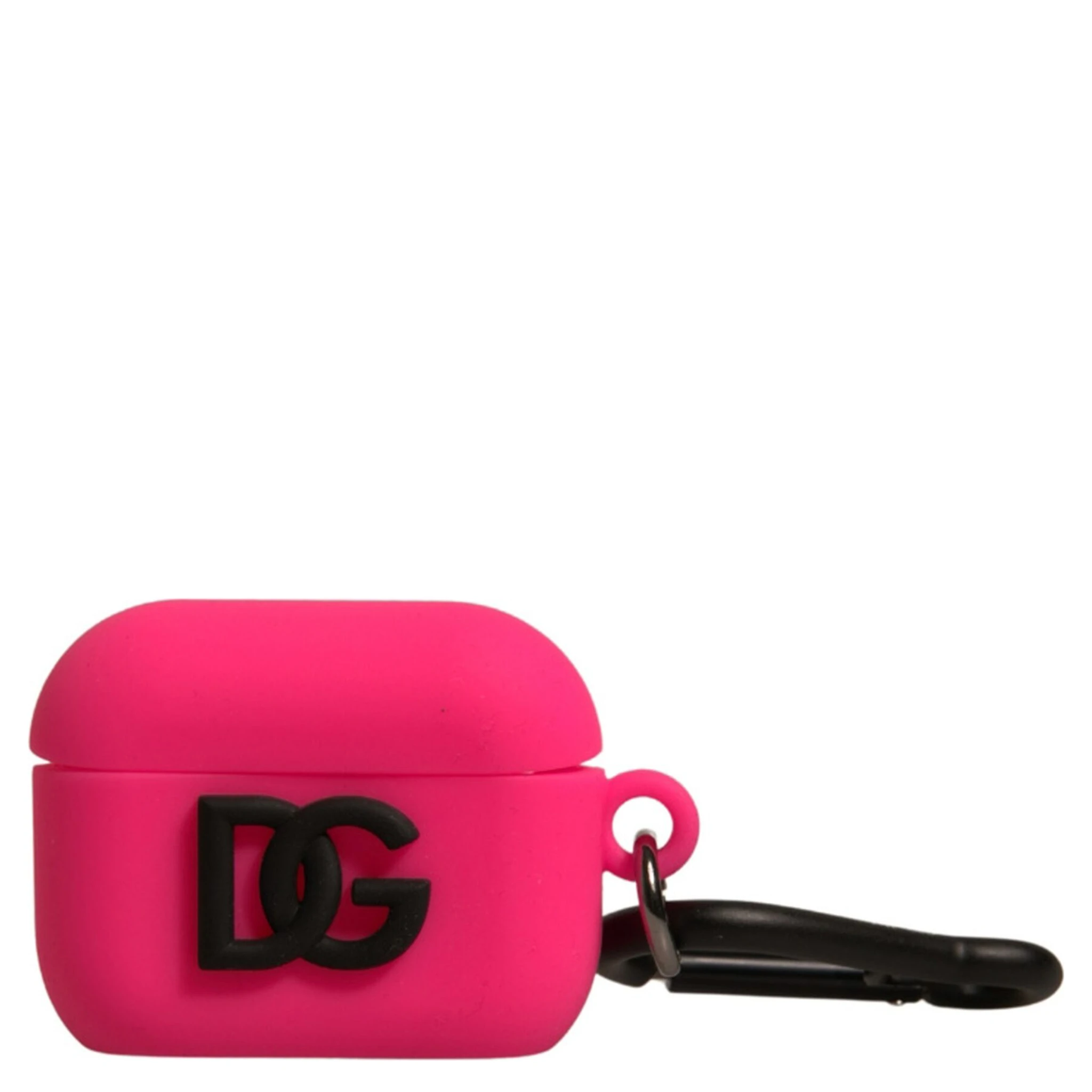 Pink Silicone Rubber Logo Embossed Airpods Case