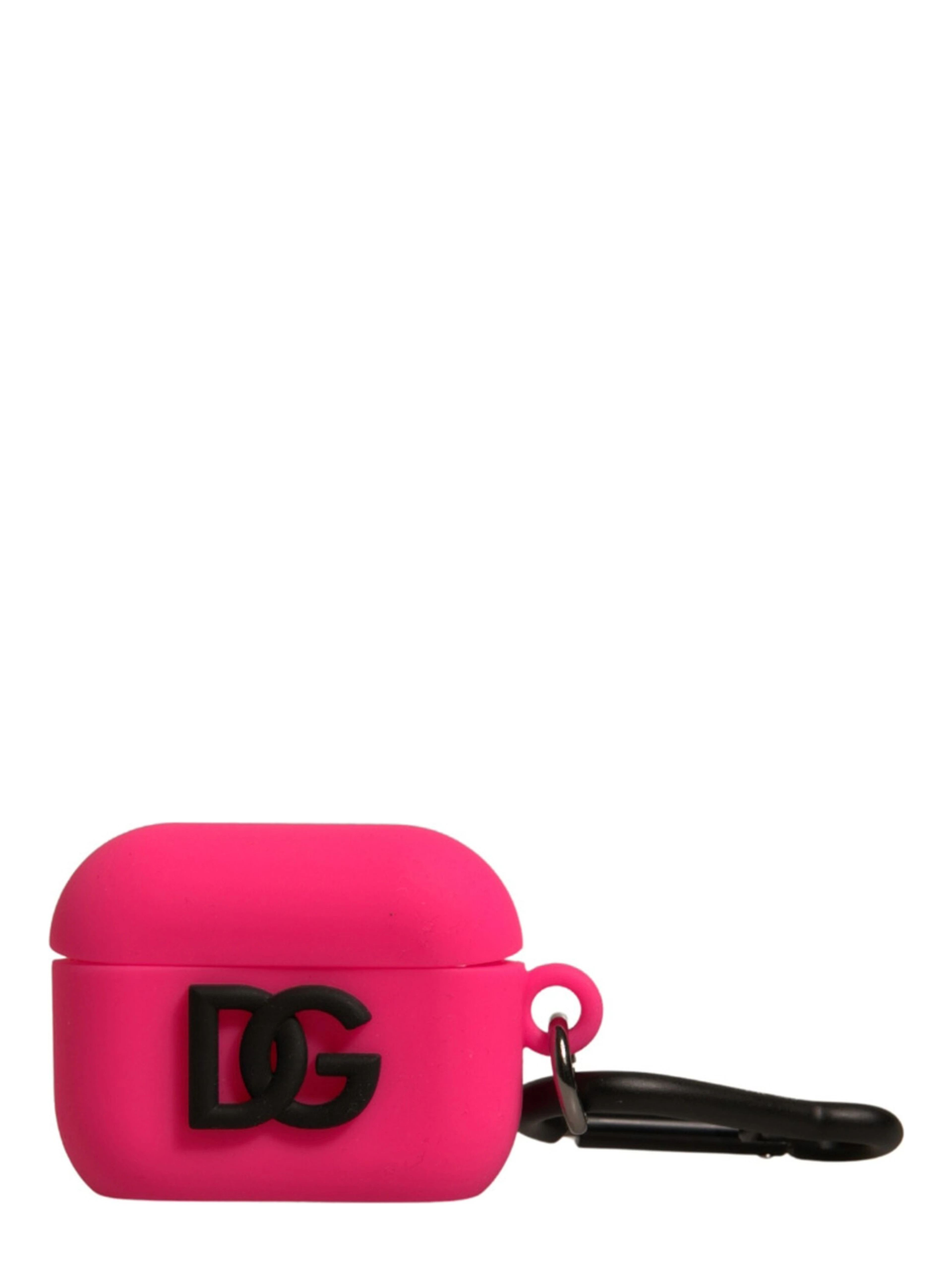 Pink Silicone Rubber Logo Embossed Airpods Case
