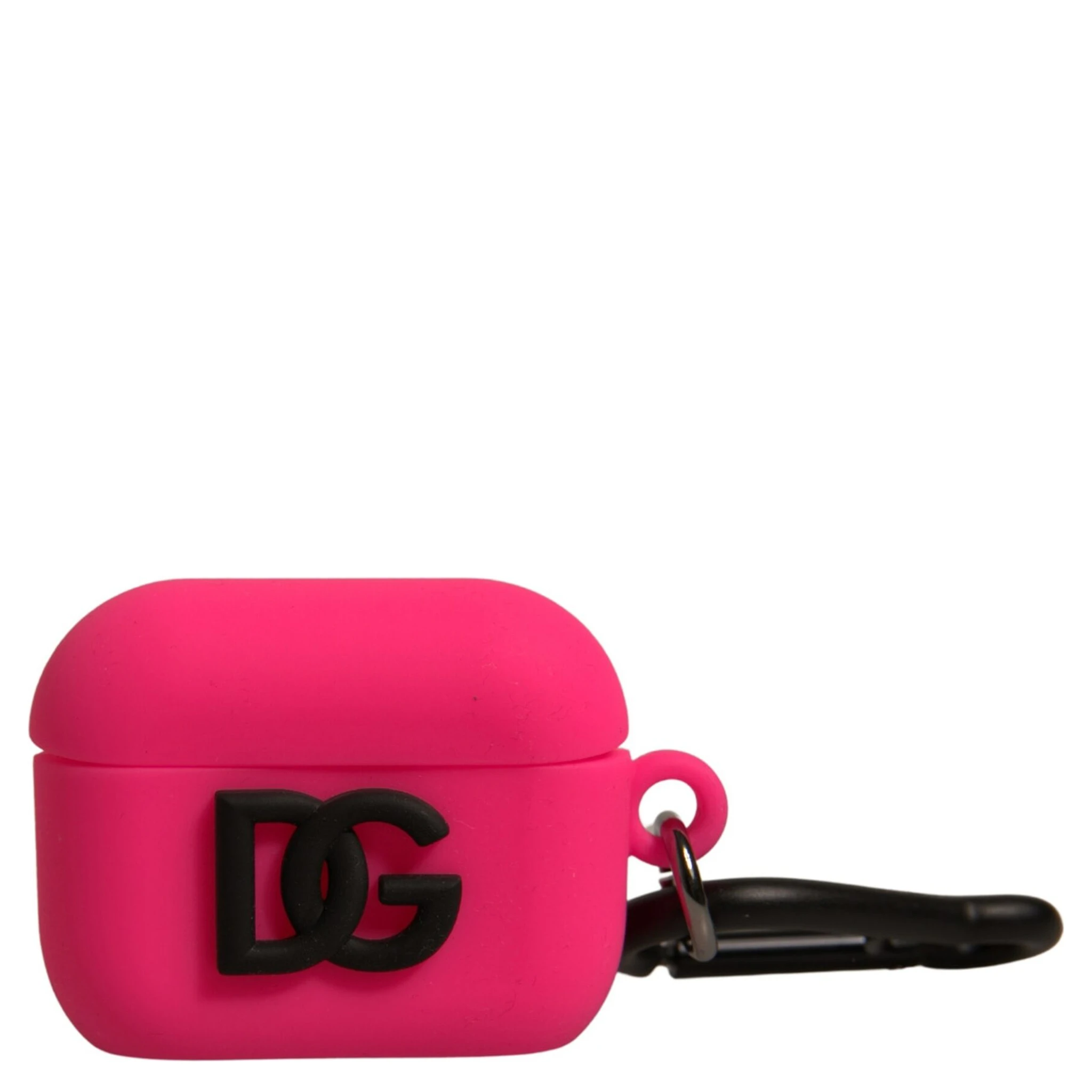 Pink Silicone Rubber Logo Embossed Airpods Case