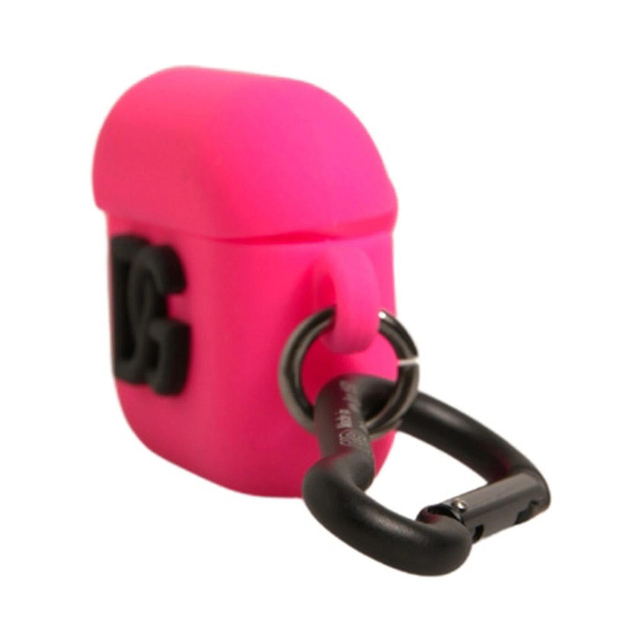 Pink Silicone Rubber Logo Embossed Airpods Case
