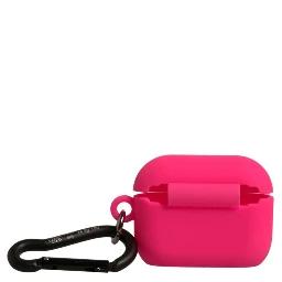 Pink Silicone Rubber Logo Embossed Airpods Case