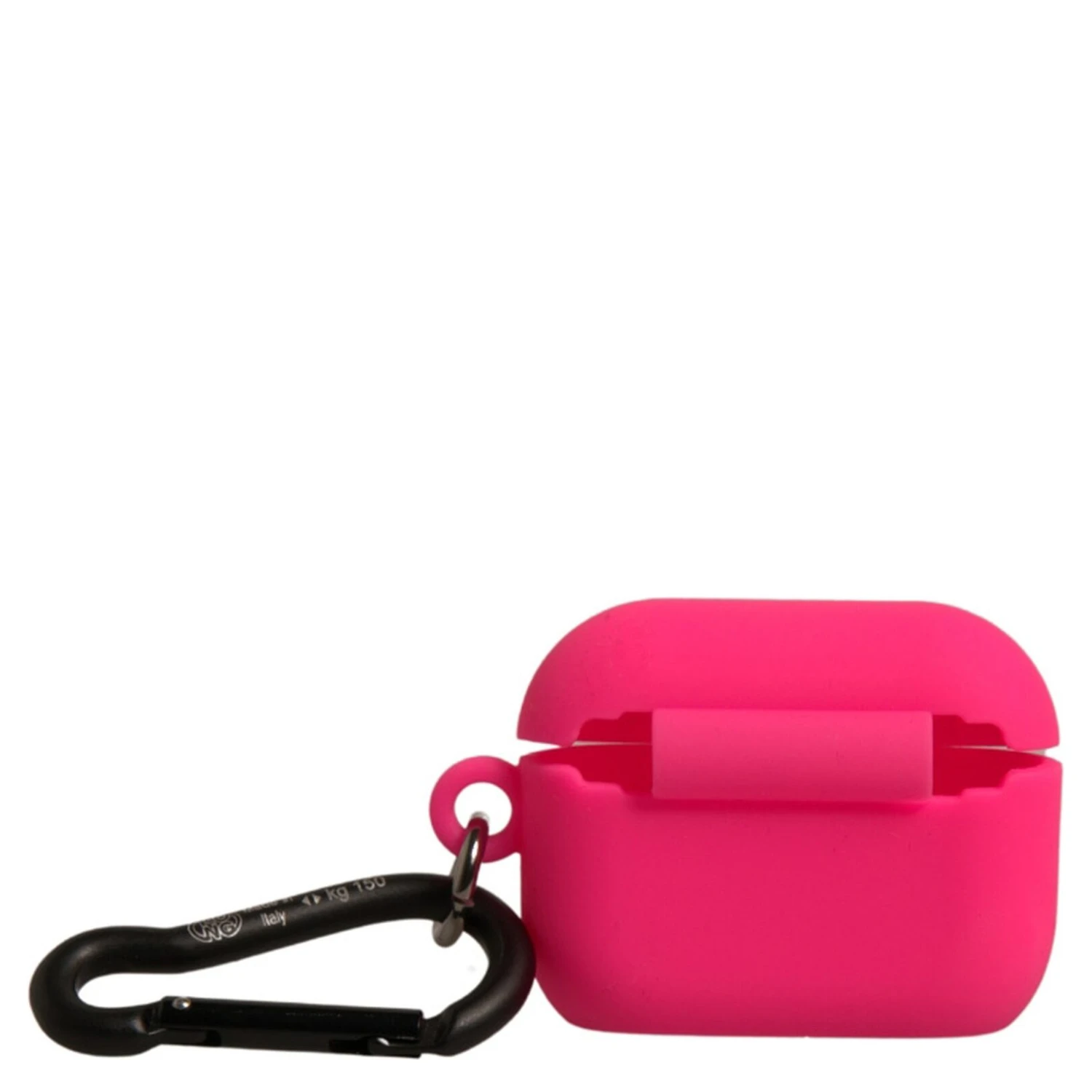 Pink Silicone Rubber Logo Embossed Airpods Case