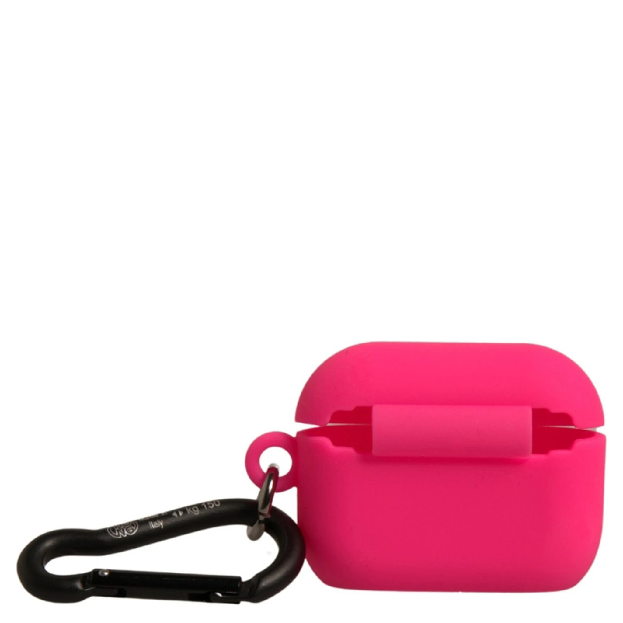 Pink Silicone Rubber Logo Embossed Airpods Case