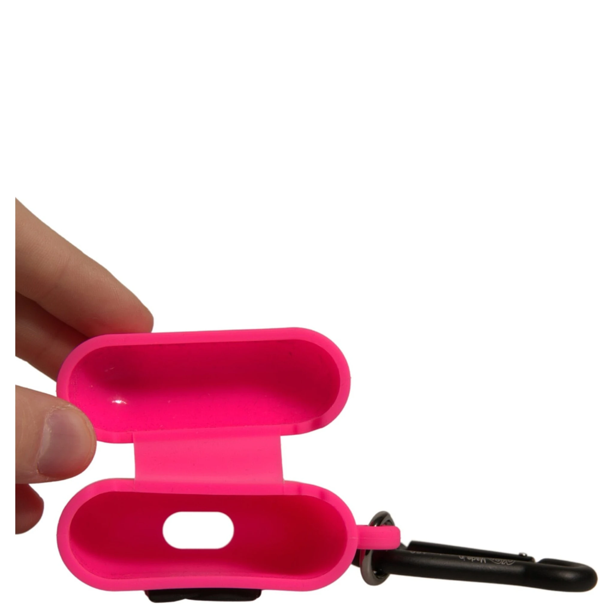 Pink Silicone Rubber Logo Embossed Airpods Case