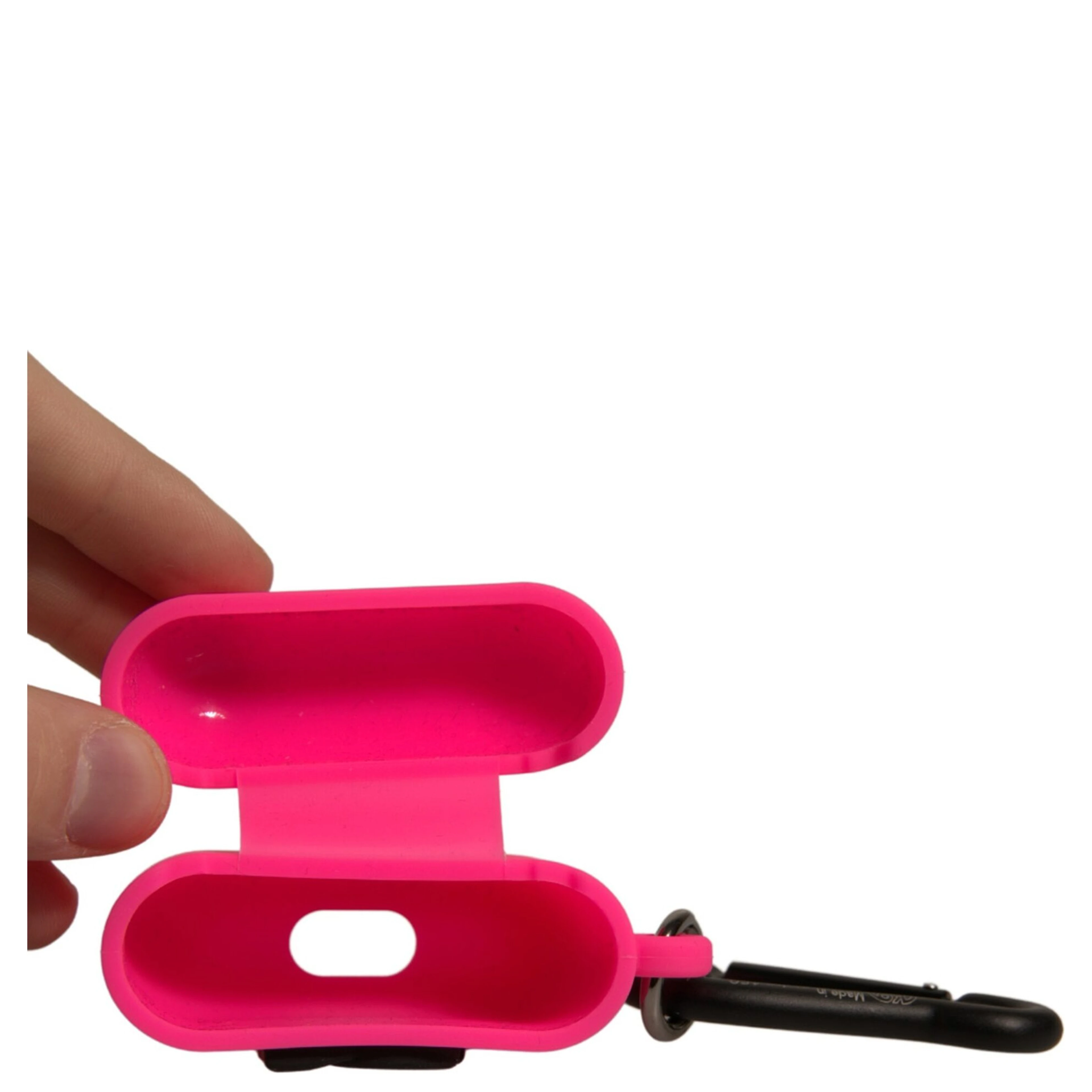 Pink Silicone Rubber Logo Embossed Airpods Case
