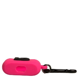 Pink Silicone Rubber Logo Embossed Airpods Case