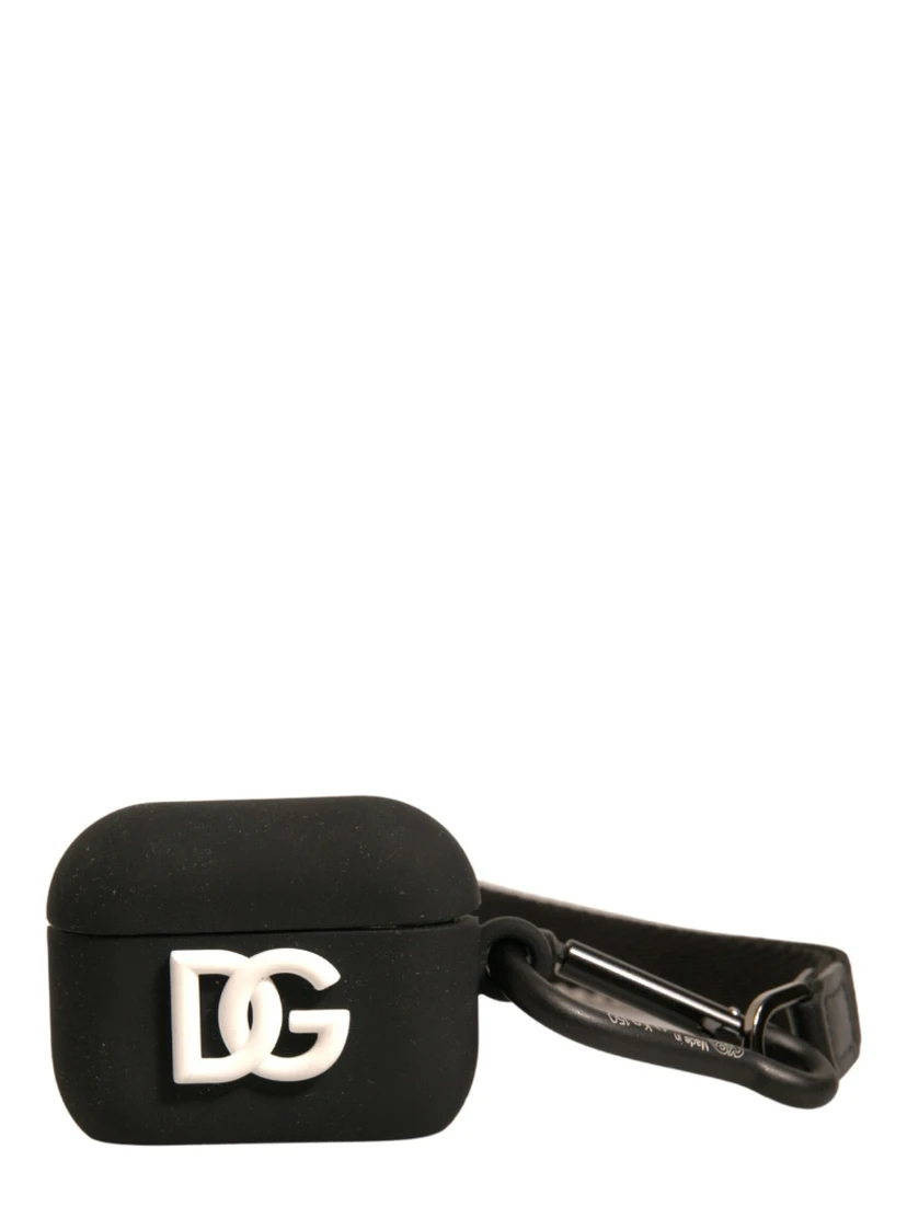 Black Silicone Rubber Logo Embossed Airpods Case