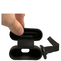 Black Silicone Rubber Logo Embossed Airpods Case