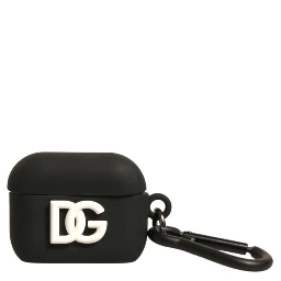 Black Silicone Rubber Logo Embossed Airpods Case