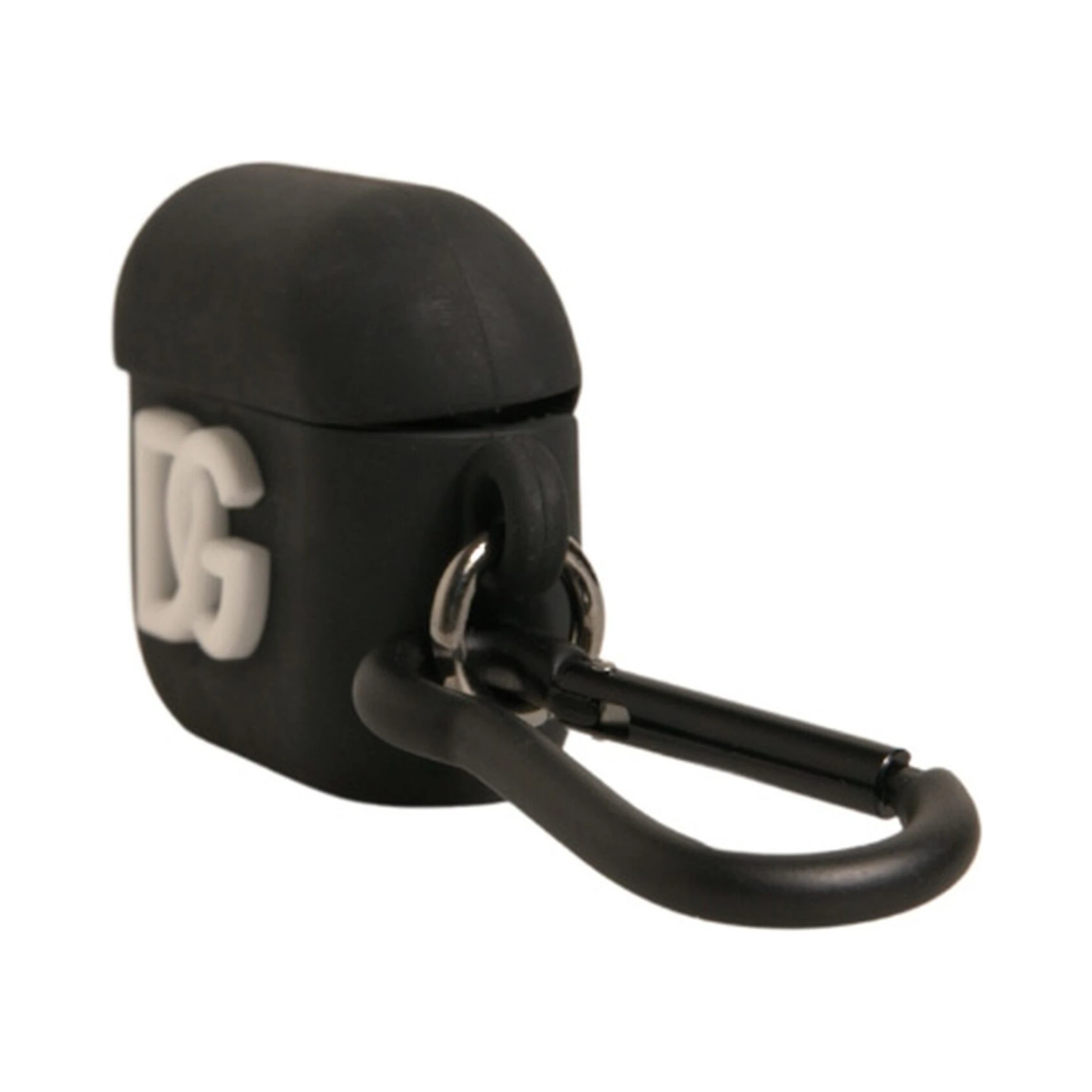 Black Silicone Rubber Logo Embossed Airpods Case