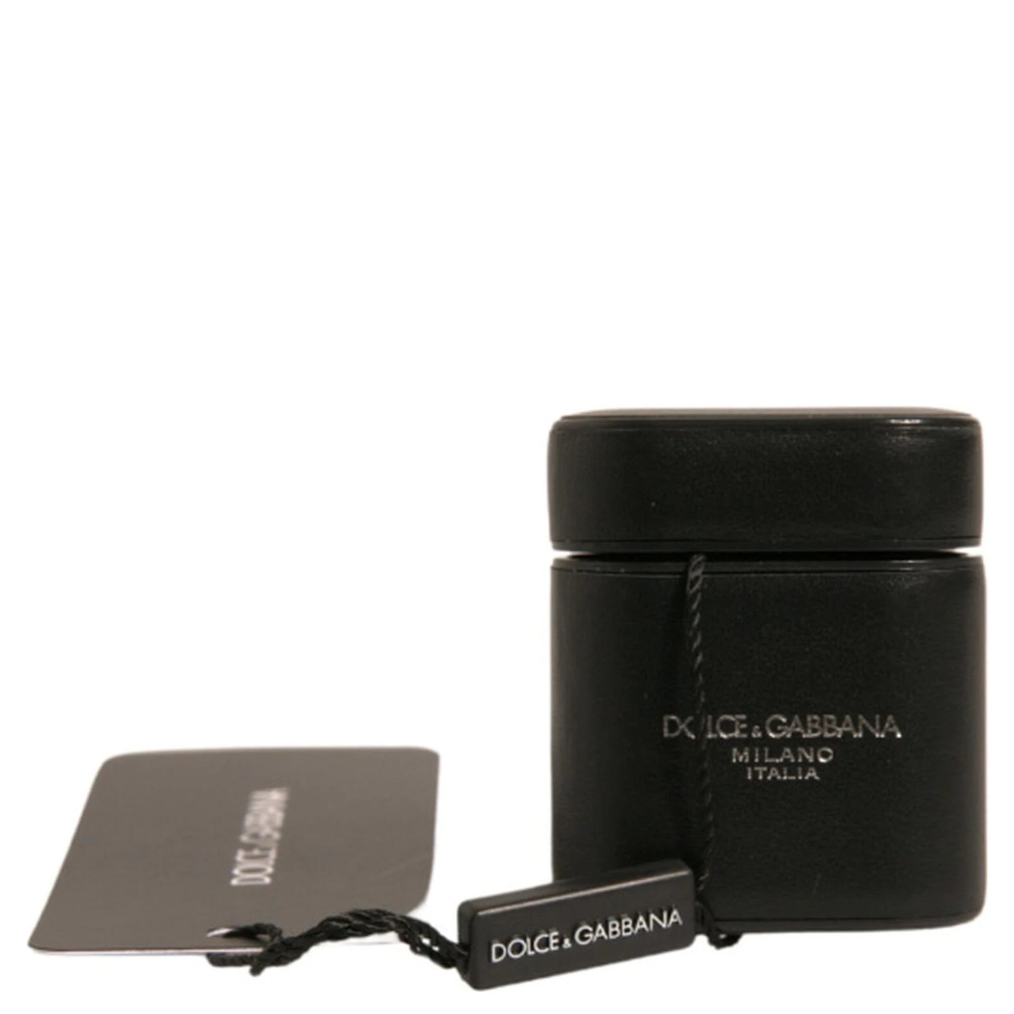 Black PVC Logo Print Flip Holder Airpods Case