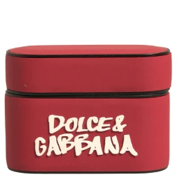 Red PVC Embossed Logo Plaque Holder Airpods Case