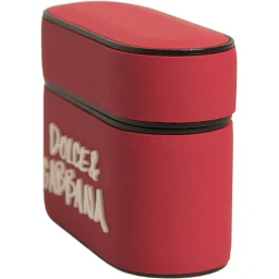 Red PVC Embossed Logo Plaque Holder Airpods Case