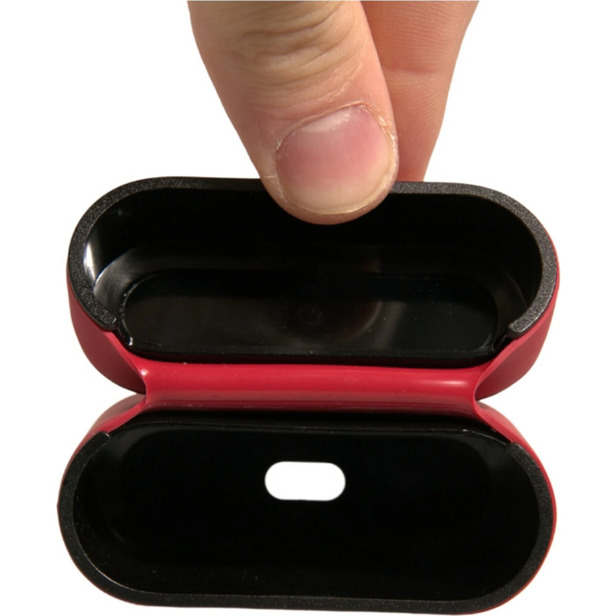 Red PVC Embossed Logo Plaque Holder Airpods Case