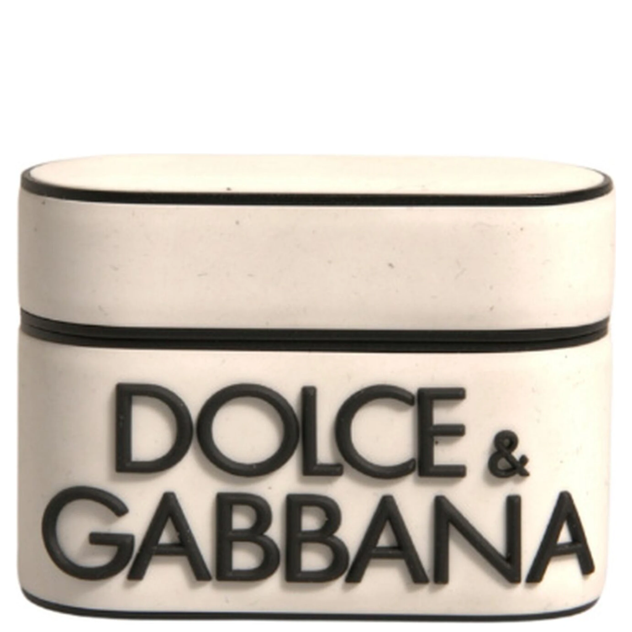 White PVC Embossed Logo Plaque Holder Airpods Case