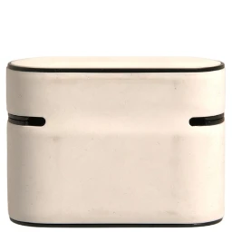 White PVC Embossed Logo Plaque Holder Airpods Case