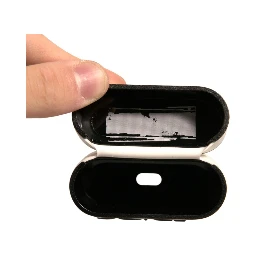 White PVC Embossed Logo Plaque Holder Airpods Case