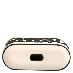 White PVC Embossed Logo Plaque Holder Airpods Case