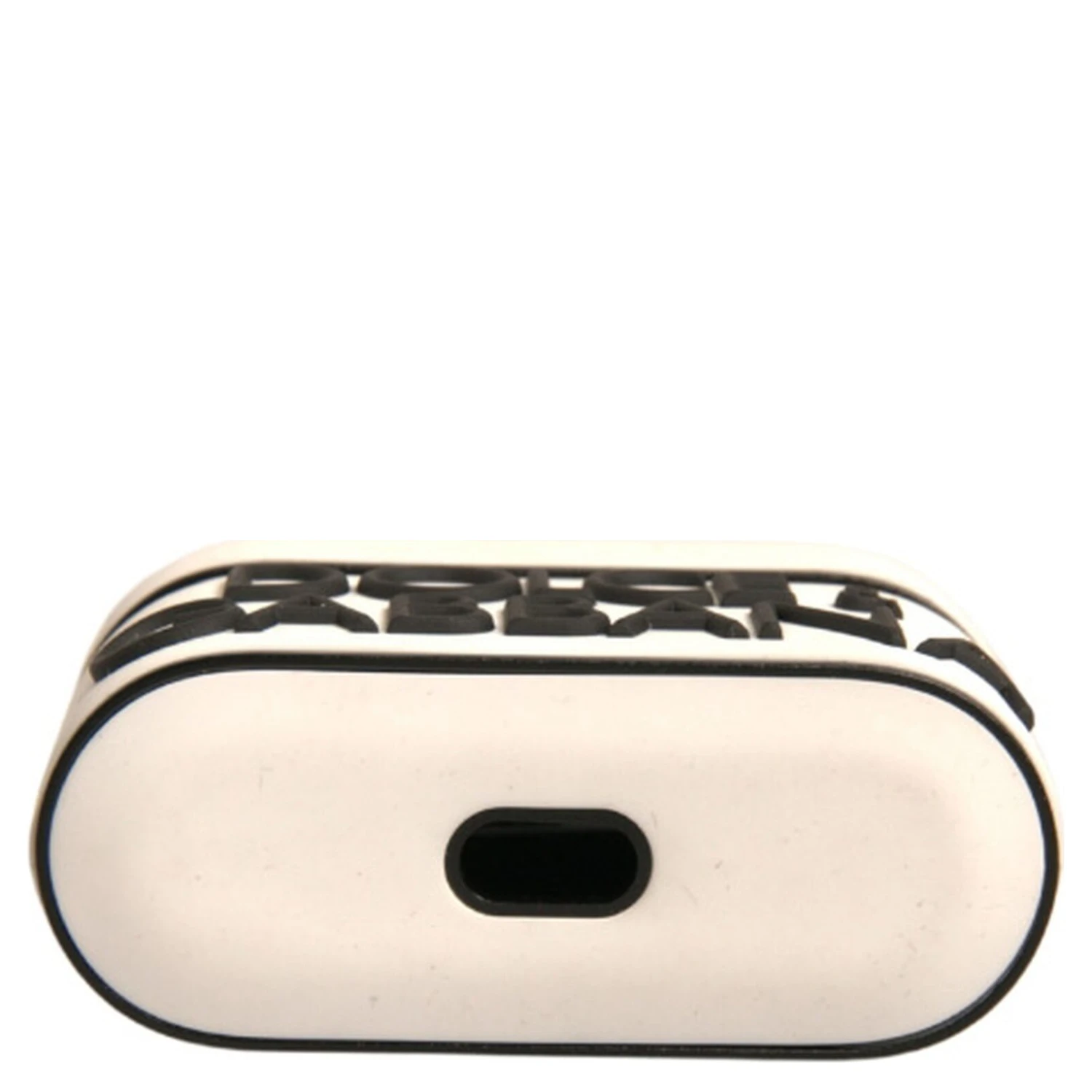 White PVC Embossed Logo Plaque Holder Airpods Case