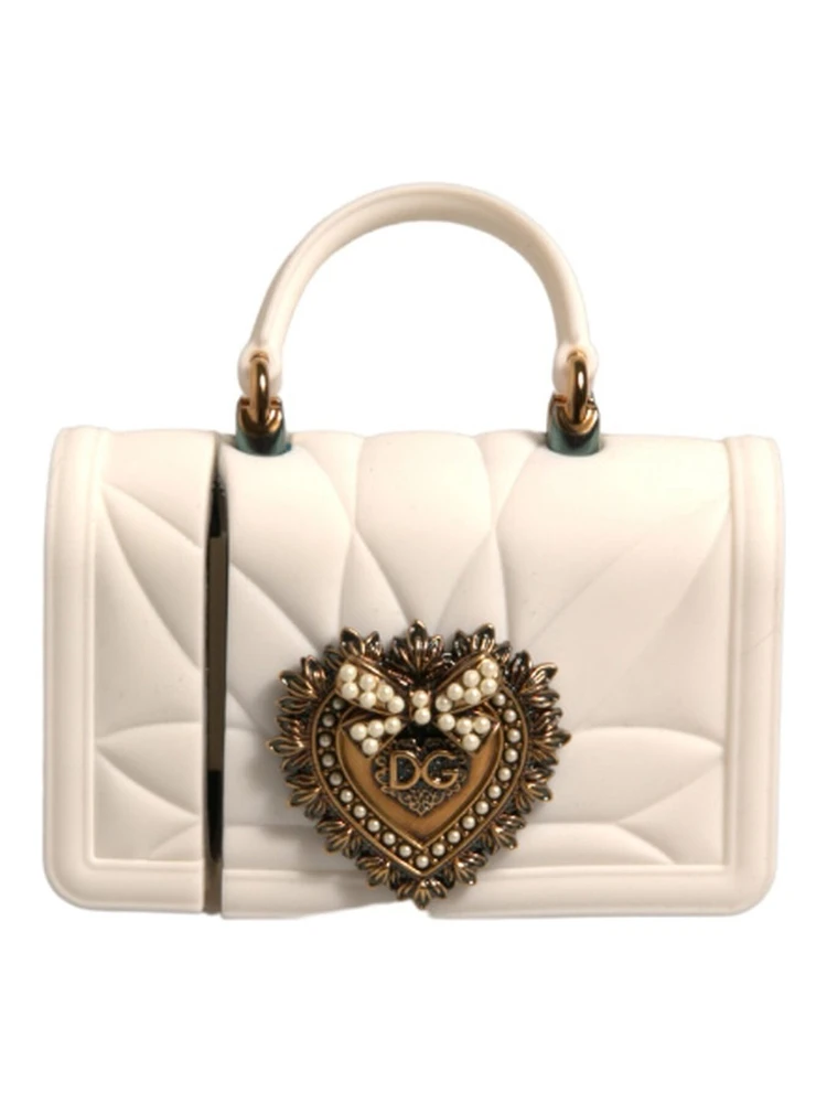 White Silicone Devotion Heart Cover Hand Bag Airpod Case