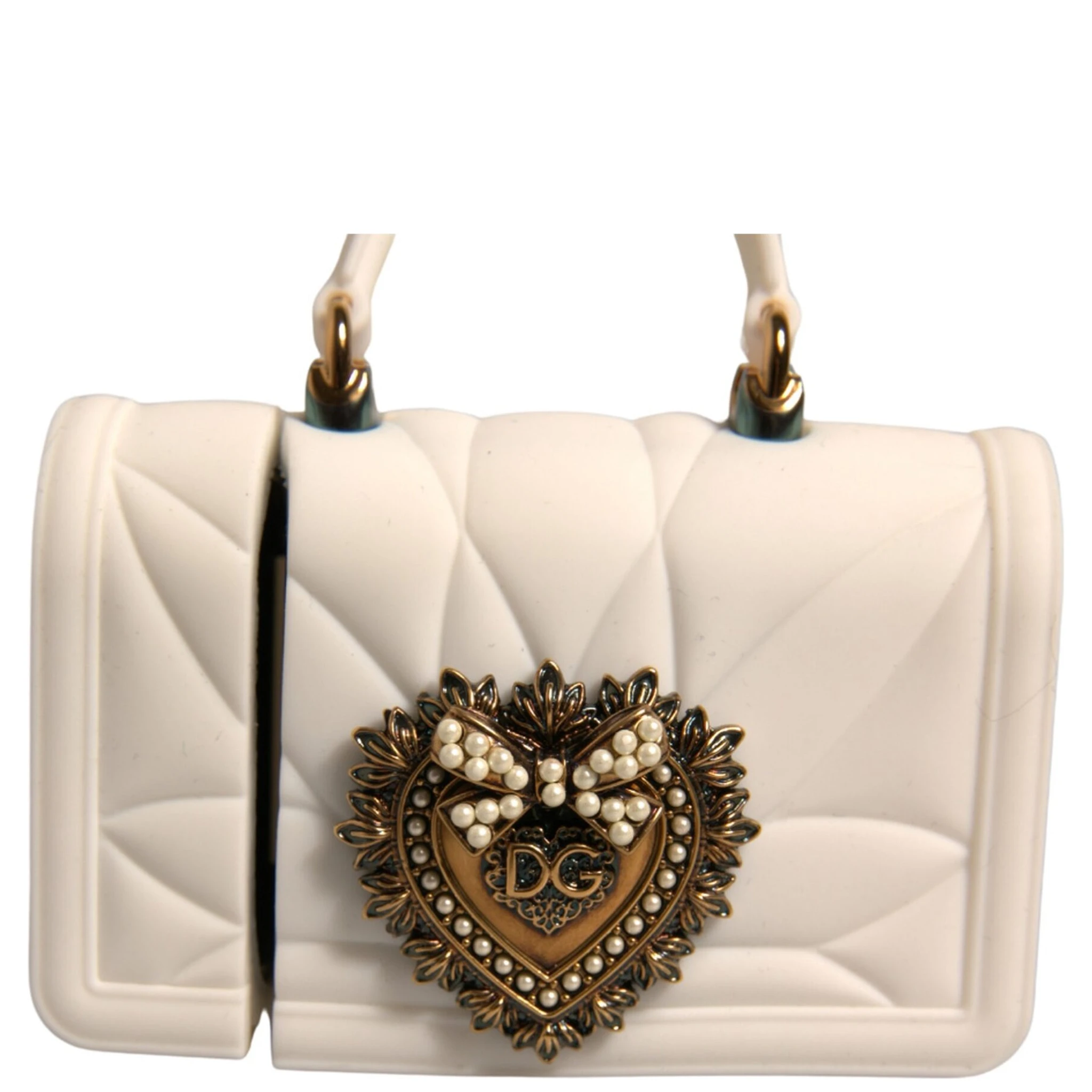 White Silicone Devotion Heart Cover Hand Bag Airpod Case