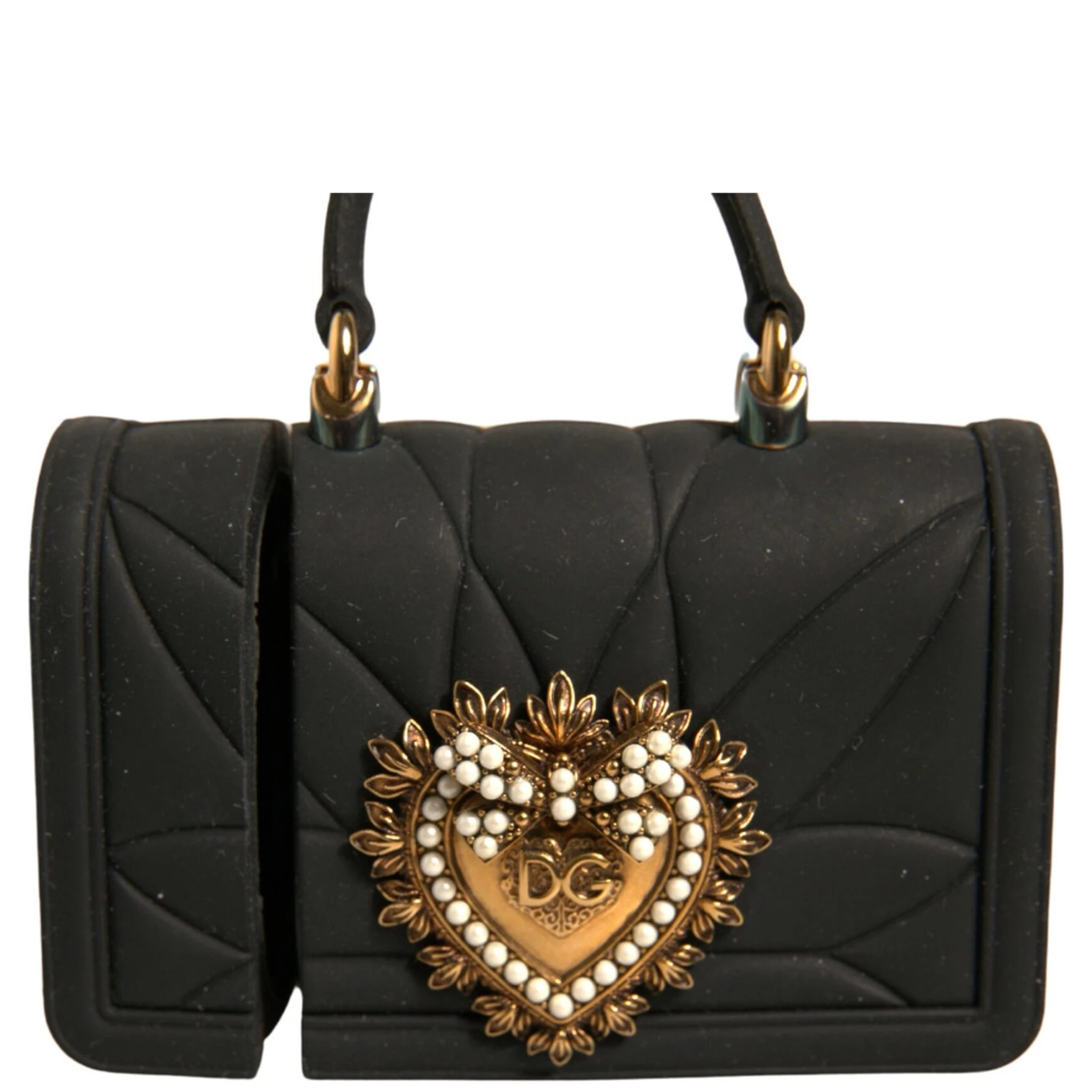 Black Silicone Devotion Heart Cover Hand Bag Airpod Case