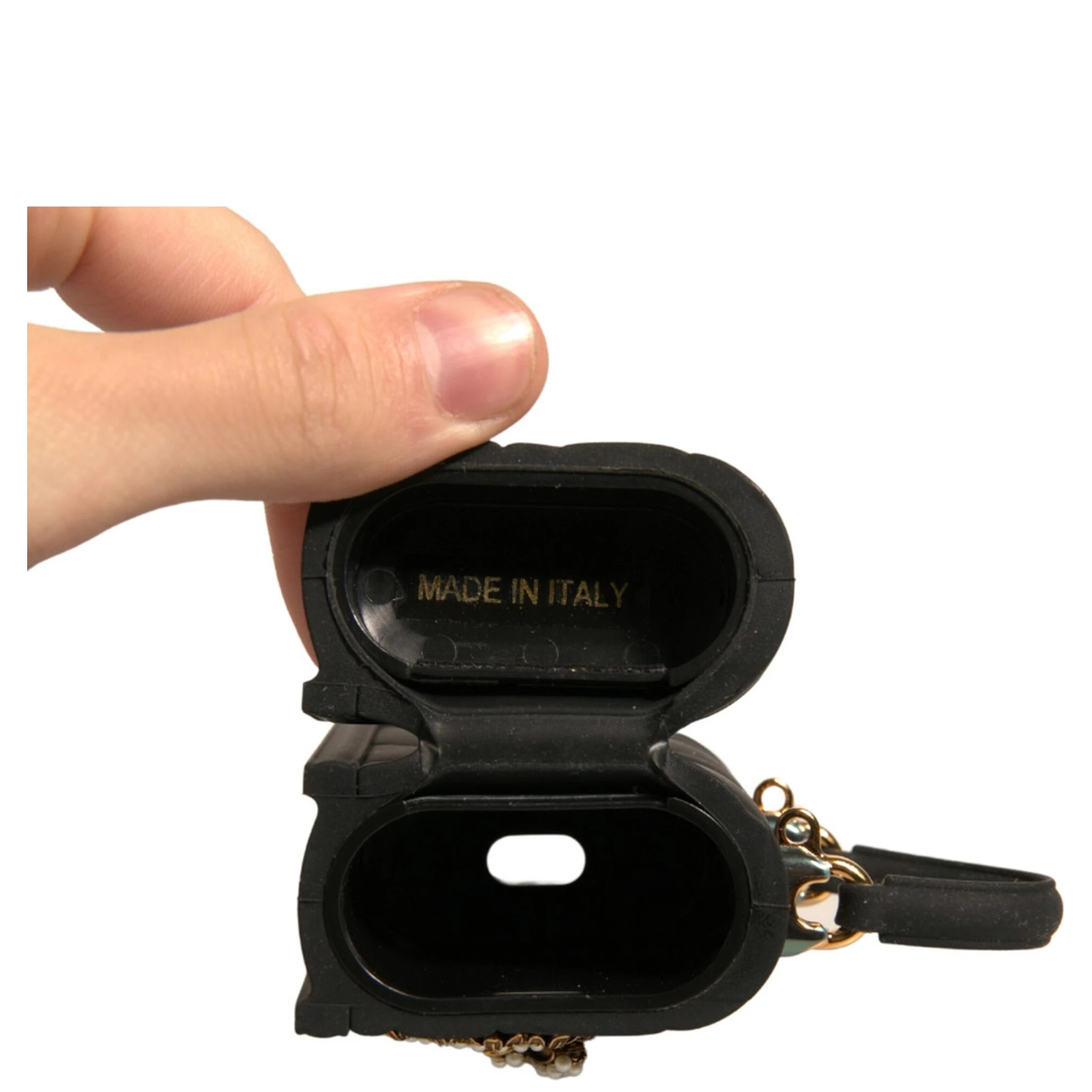 Black Silicone Devotion Heart Cover Hand Bag Airpod Case