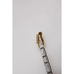 Gold Brass Beaded Guitar Pin Brooch