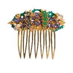 Gold Brass Crystals Hair Stick Comb