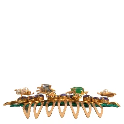 Gold Brass Crystals Hair Stick Comb