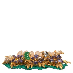 Gold Brass Crystals Hair Stick Comb