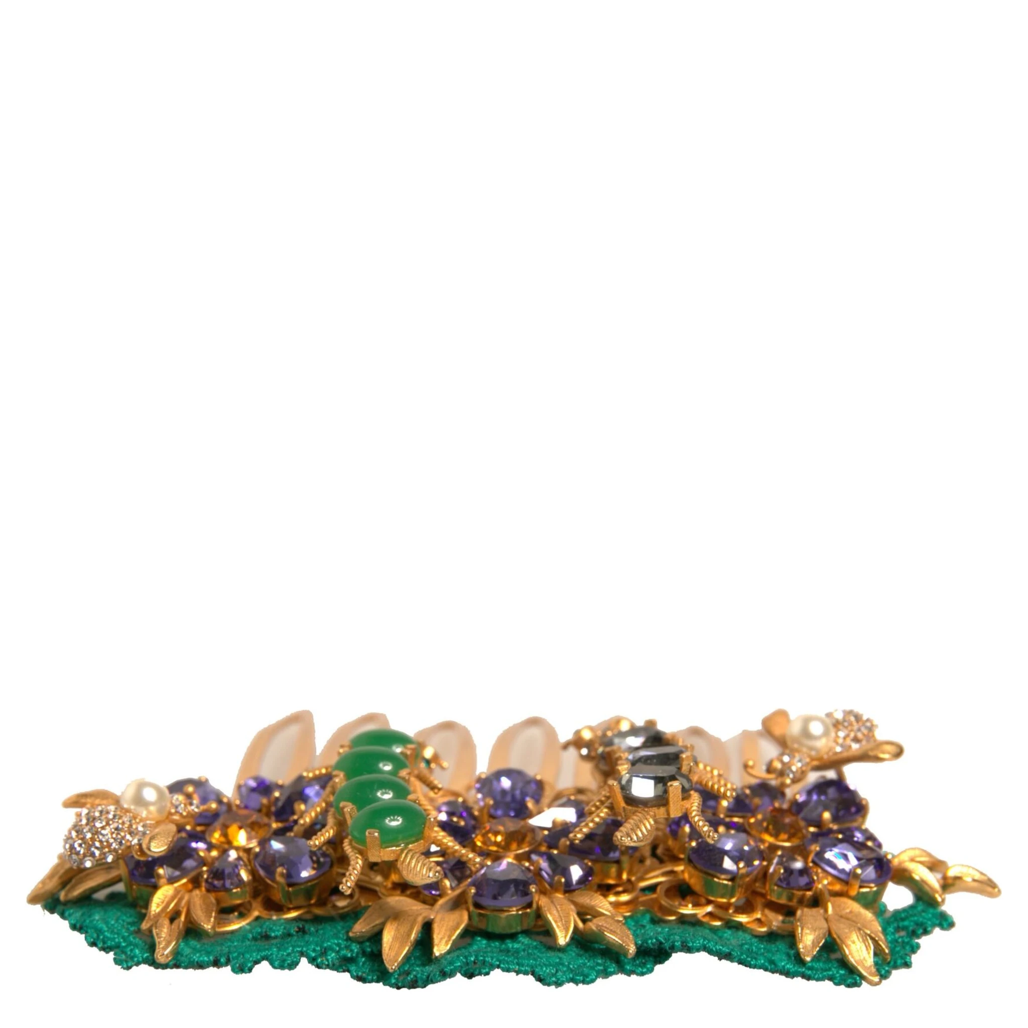 Gold Brass Crystals Hair Stick Comb