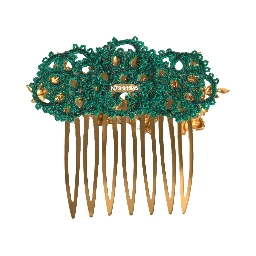 Gold Brass Crystals Hair Stick Comb