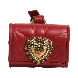 Black Leather Devotion Heart Strap Airpod Case