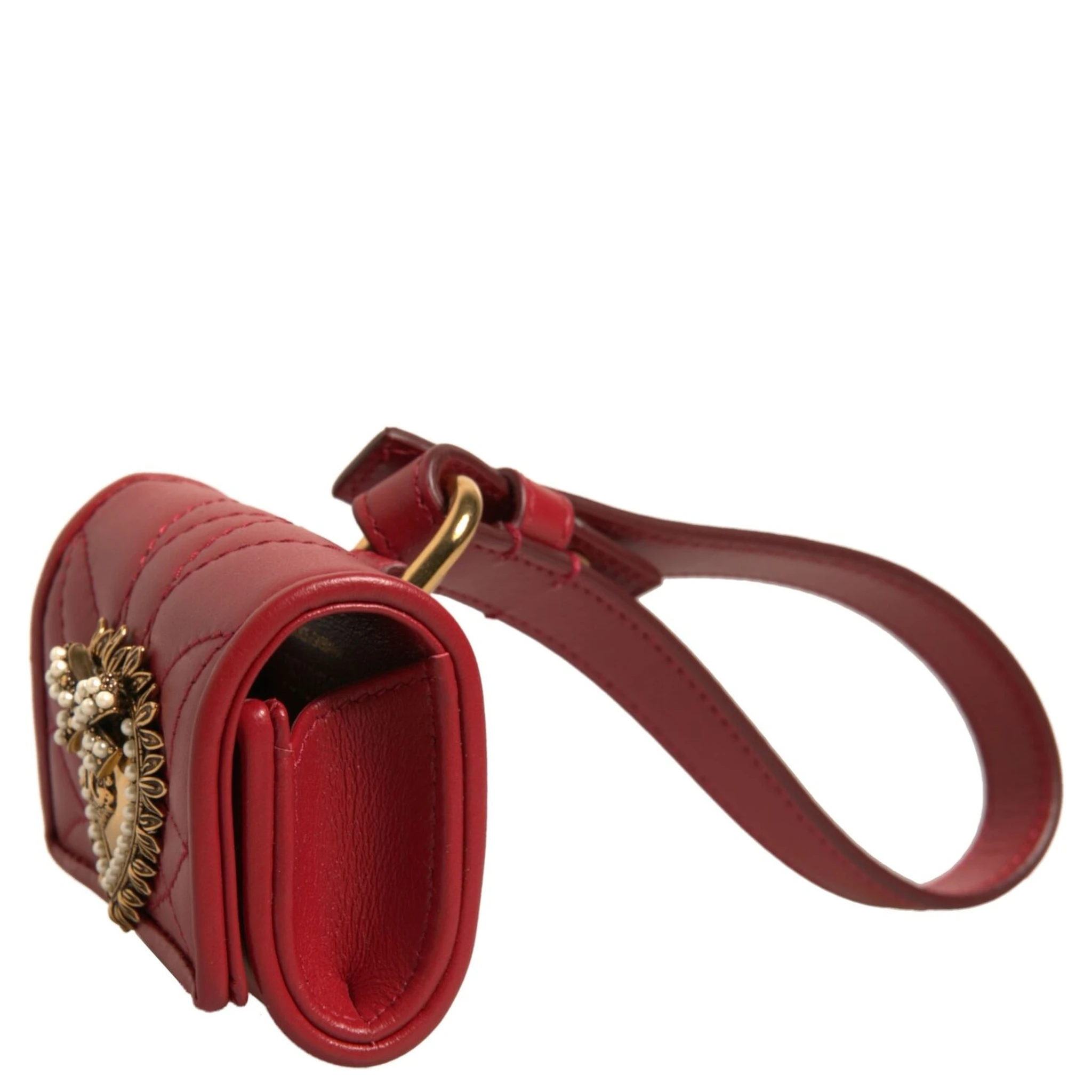 Black Leather Devotion Heart Strap Airpod Case