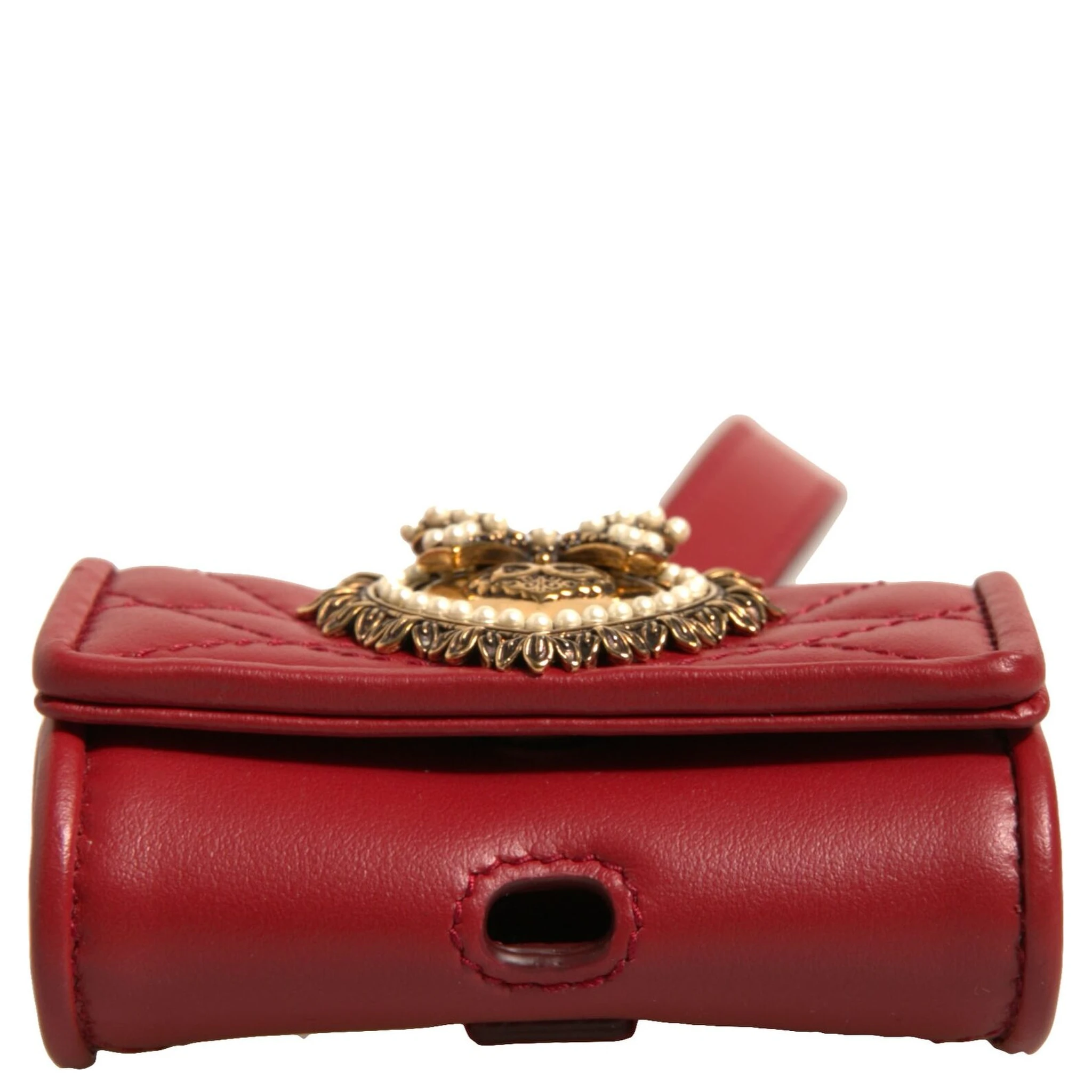 Black Leather Devotion Heart Strap Airpod Case