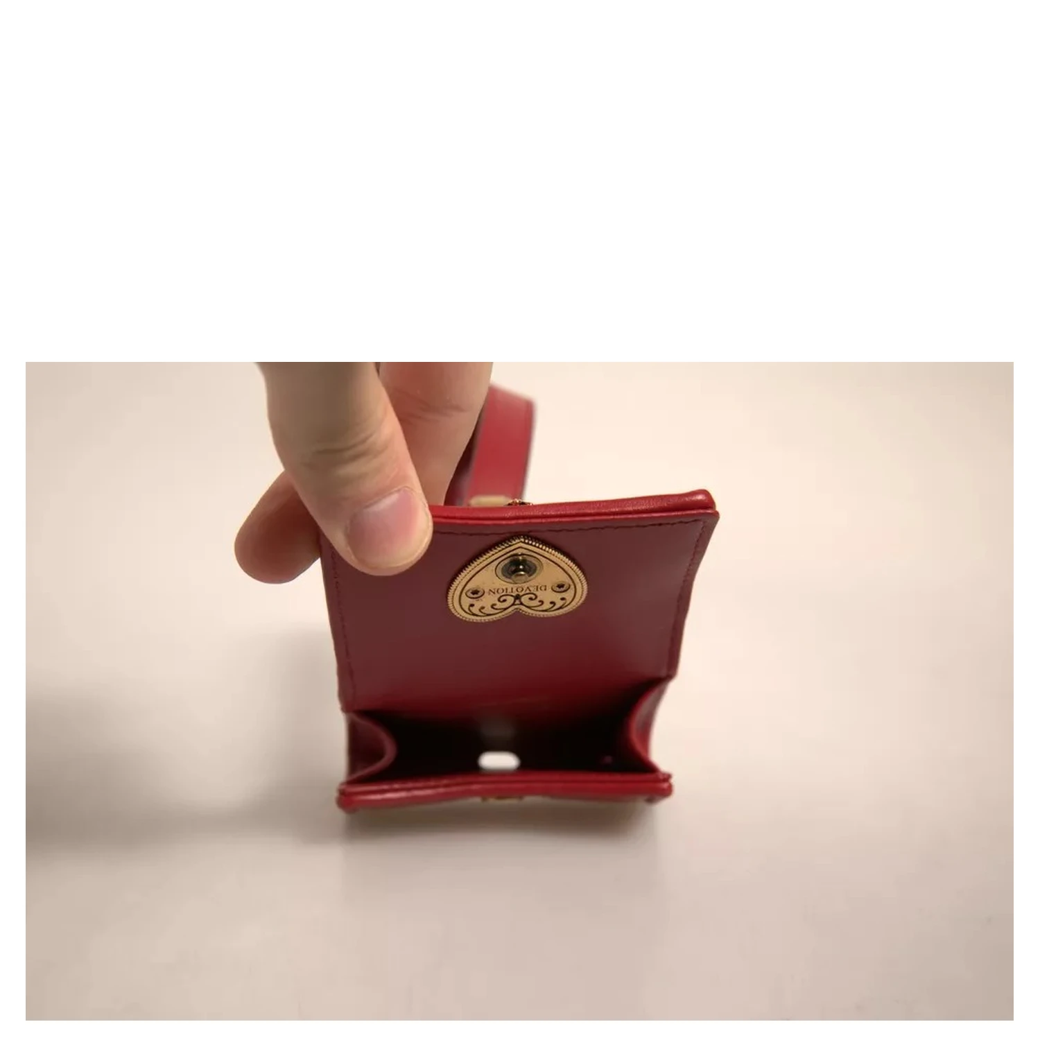 Black Leather Devotion Heart Strap Airpod Case