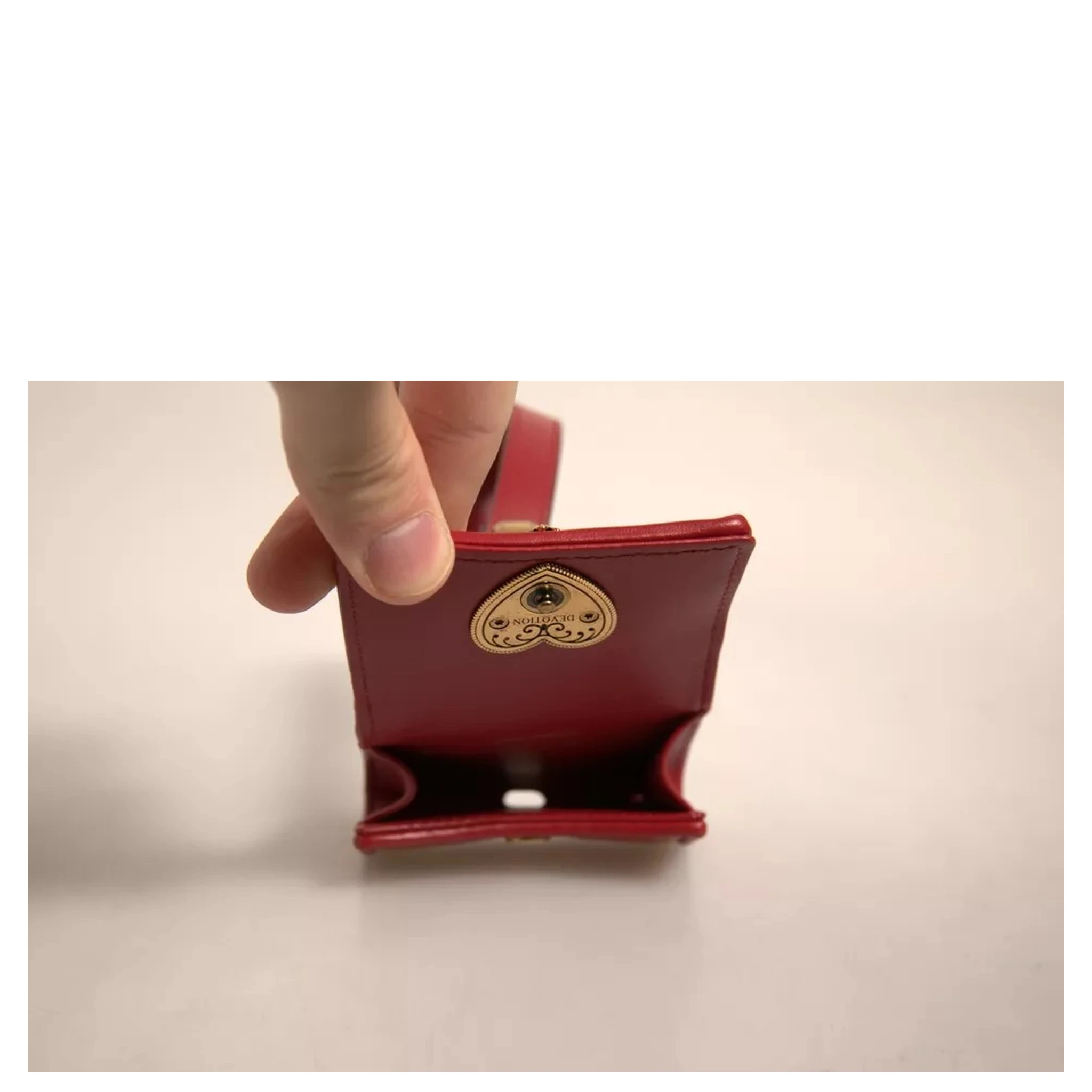 Black Leather Devotion Heart Strap Airpod Case