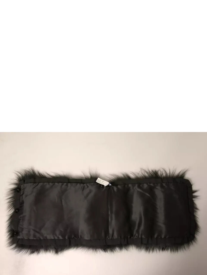 Black Fur Shoulder Collar Wrap Shawl Scarf