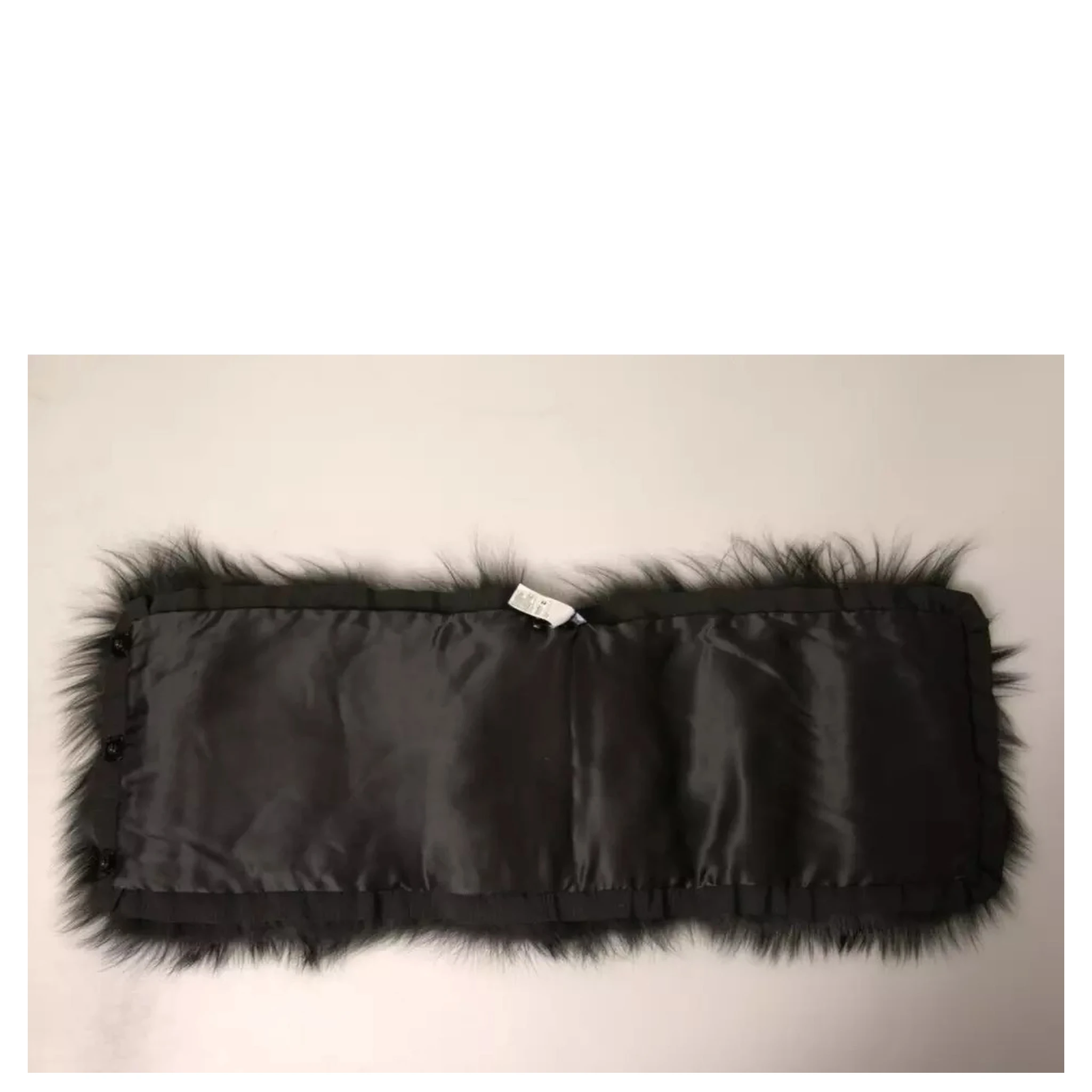 Black Fur Shoulder Collar Wrap Shawl Scarf