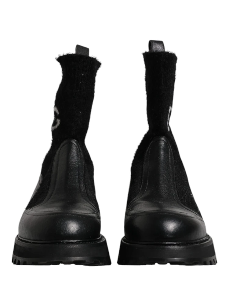 Black DG Logo Horse Sock Ankle Boots Shoes alternative