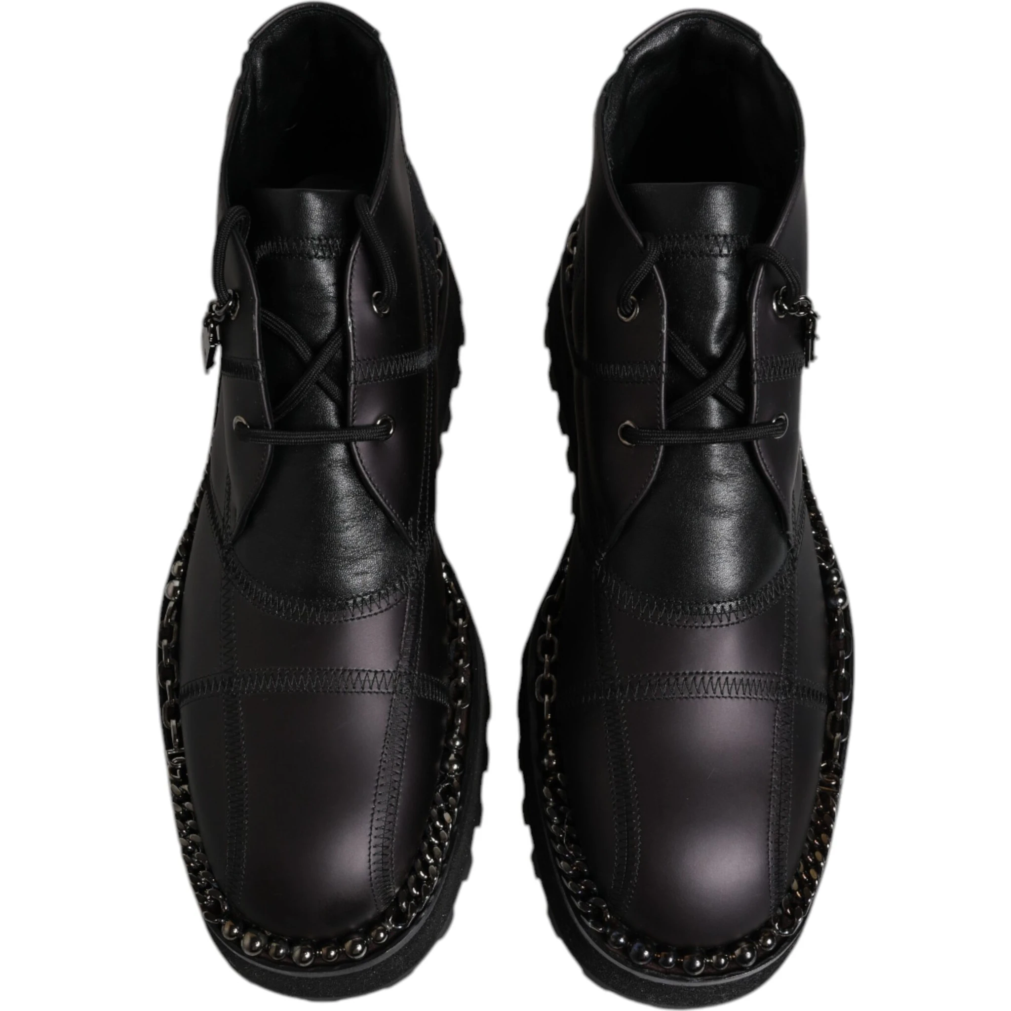 Black Leather Lace Up Ankle Boots Shoes