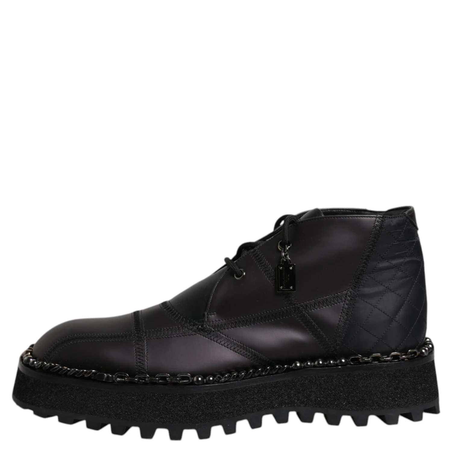 Black Leather Lace Up Ankle Boots Shoes