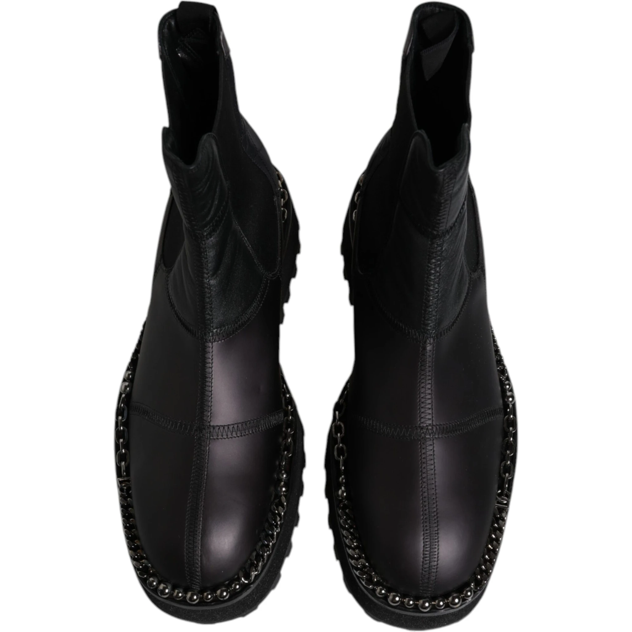 Black Chelsea Boots Leather Slip On Shoes