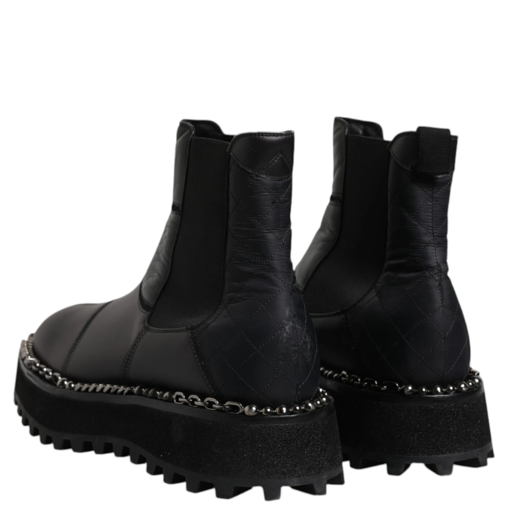 Black Chelsea Boots Leather Slip On Shoes