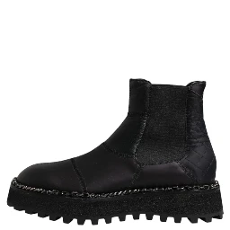 Black Chelsea Boots Leather Slip On Shoes