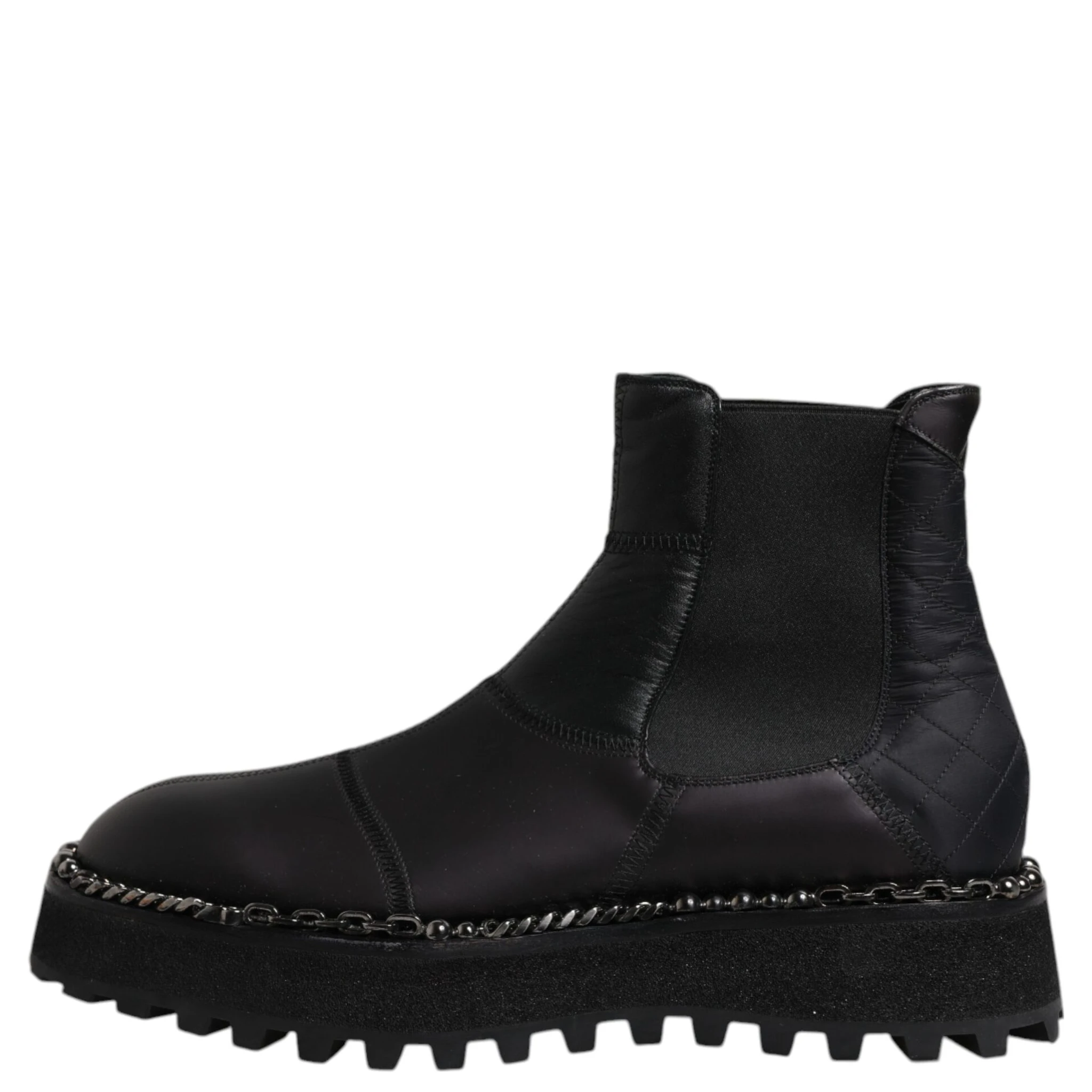 Black Chelsea Boots Leather Slip On Shoes